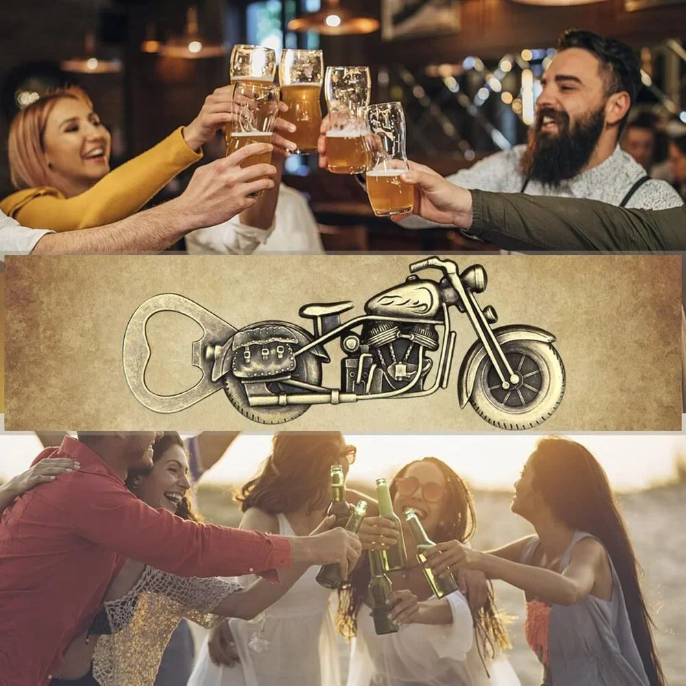 Motorcycle Beer Christmas Gifts for Men, Dad, Him, Unique Vintage Motorcycle Bee - Picture 4 of 7